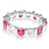 3.20 CT Round Cut Rubies & Diamonds - Eternity Ring - Primestyle.com