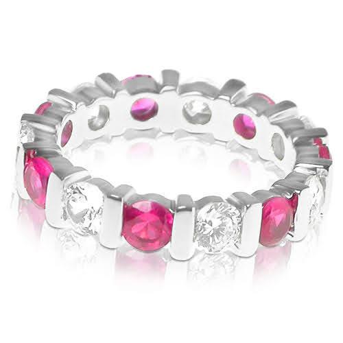 3.20 CT Round Cut Natural Diamonds - Eternity Rings