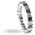 3.40 CT Princess Cut Blue Sapphires & Diamonds - Eternity Ring - Primestyle.com