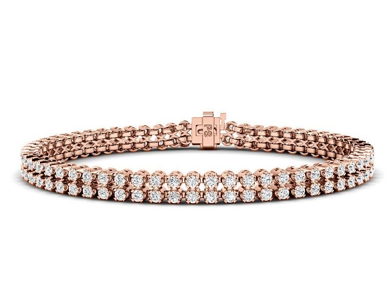 3.50-4.00 CT Round Cut Lab Grown Diamonds - Designer Bracelet - Primestyle.com