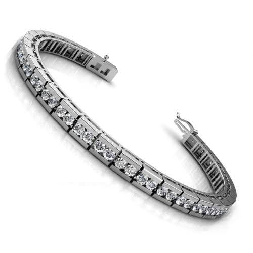 3.50-5.50 CT Round Cut Natural Diamonds - Tennis Bracelet