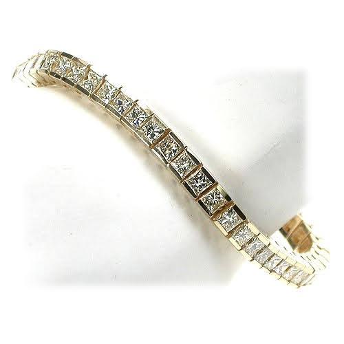 3.80-11.50 CT Princess Cut Diamonds - Tennis Bracelet - Primestyle.com