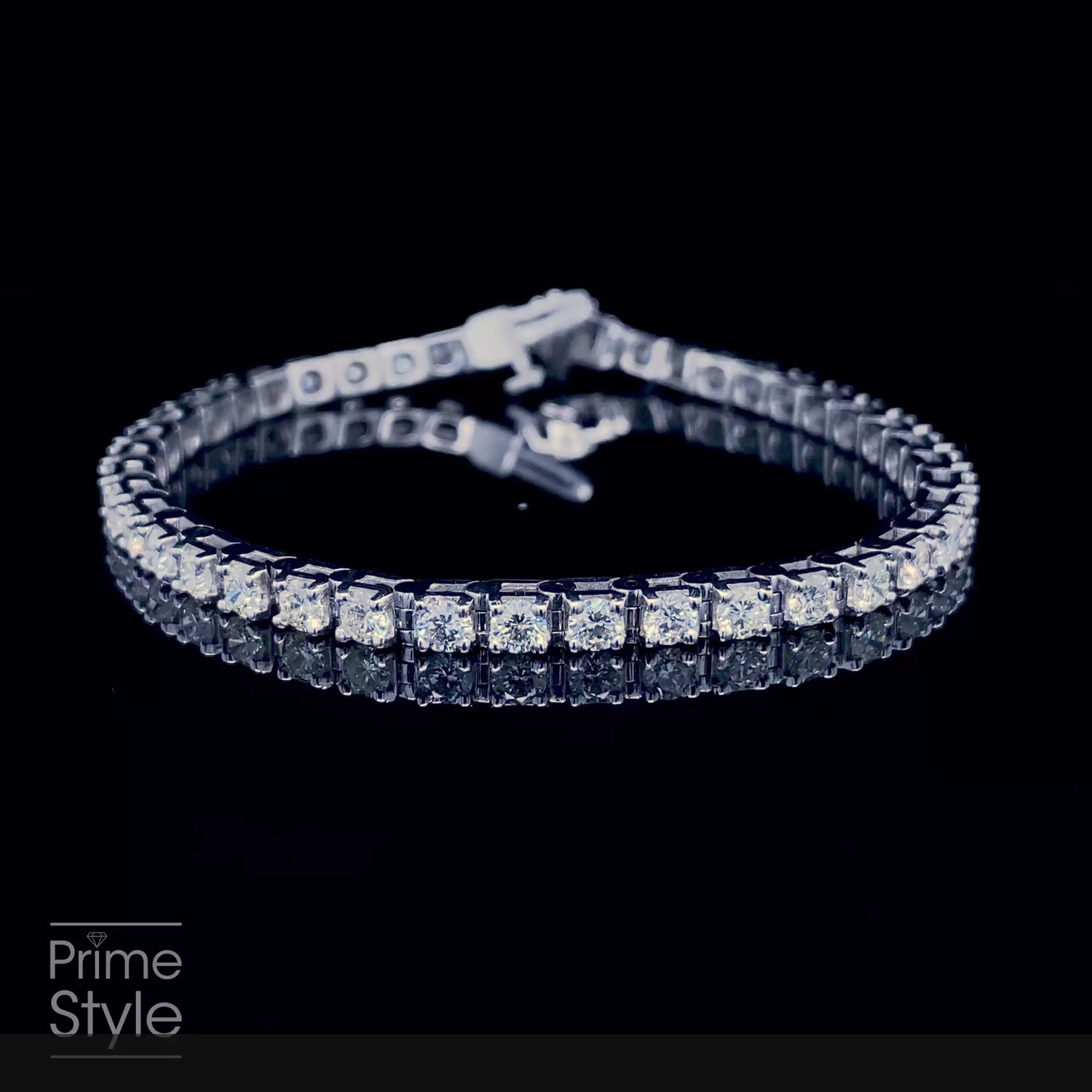 Certified 6.00 CT Round Cut Diamond Tennis Bracelet in 14 KT White Gold