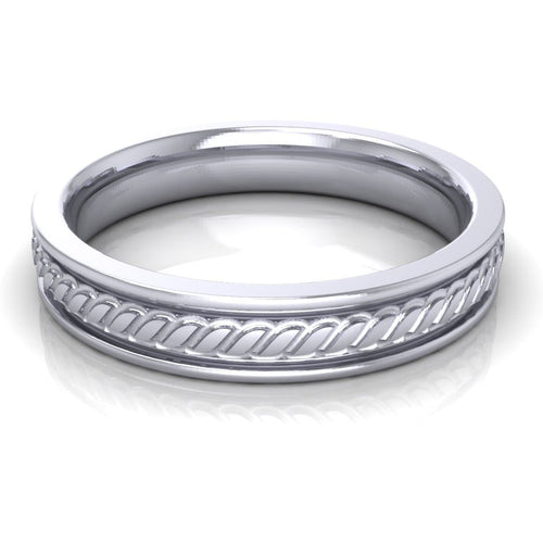 4.0 mm Plain Wedding Band in 14KT, 18KT & Platinum - Primestyle.com