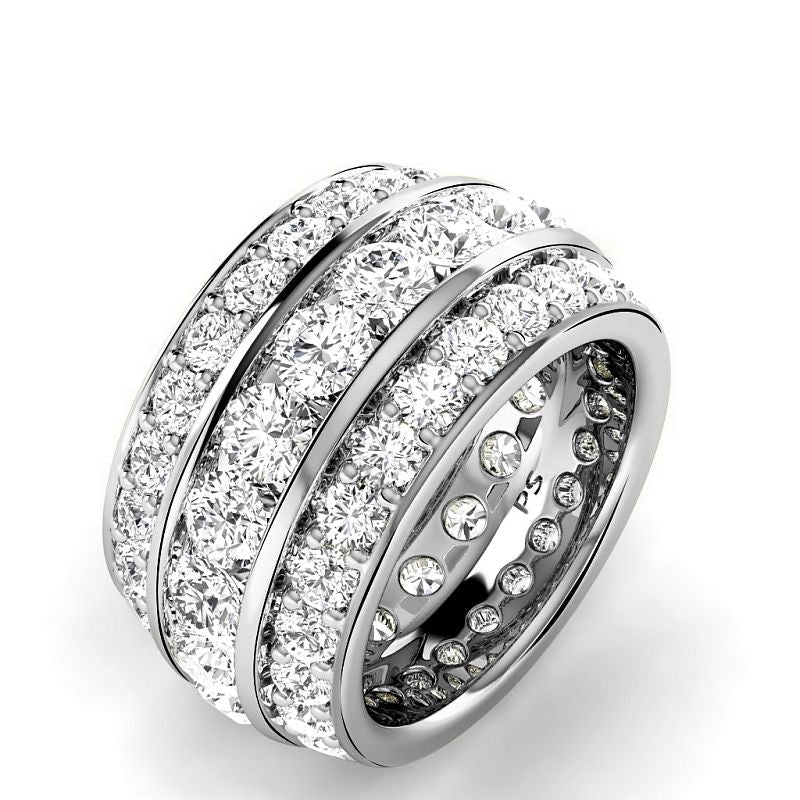 4.00-6.00 CT Round Cut Lab Grown Diamonds - Eternity Ring - Primestyle.com