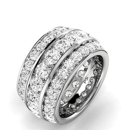 4.00-6.00 CT Round Cut Lab Grown Diamonds - Eternity Ring - Primestyle.com