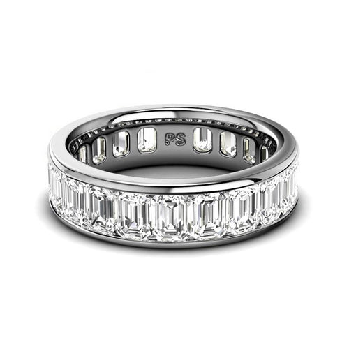 4.00 - 7.00 CT Emerald Cut Lab Grown Diamonds - Eternity Ring - Primestyle.com