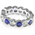 4.10 CT Round Cut Blue Sapphires & Diamonds - Eternity Ring - Primestyle.com