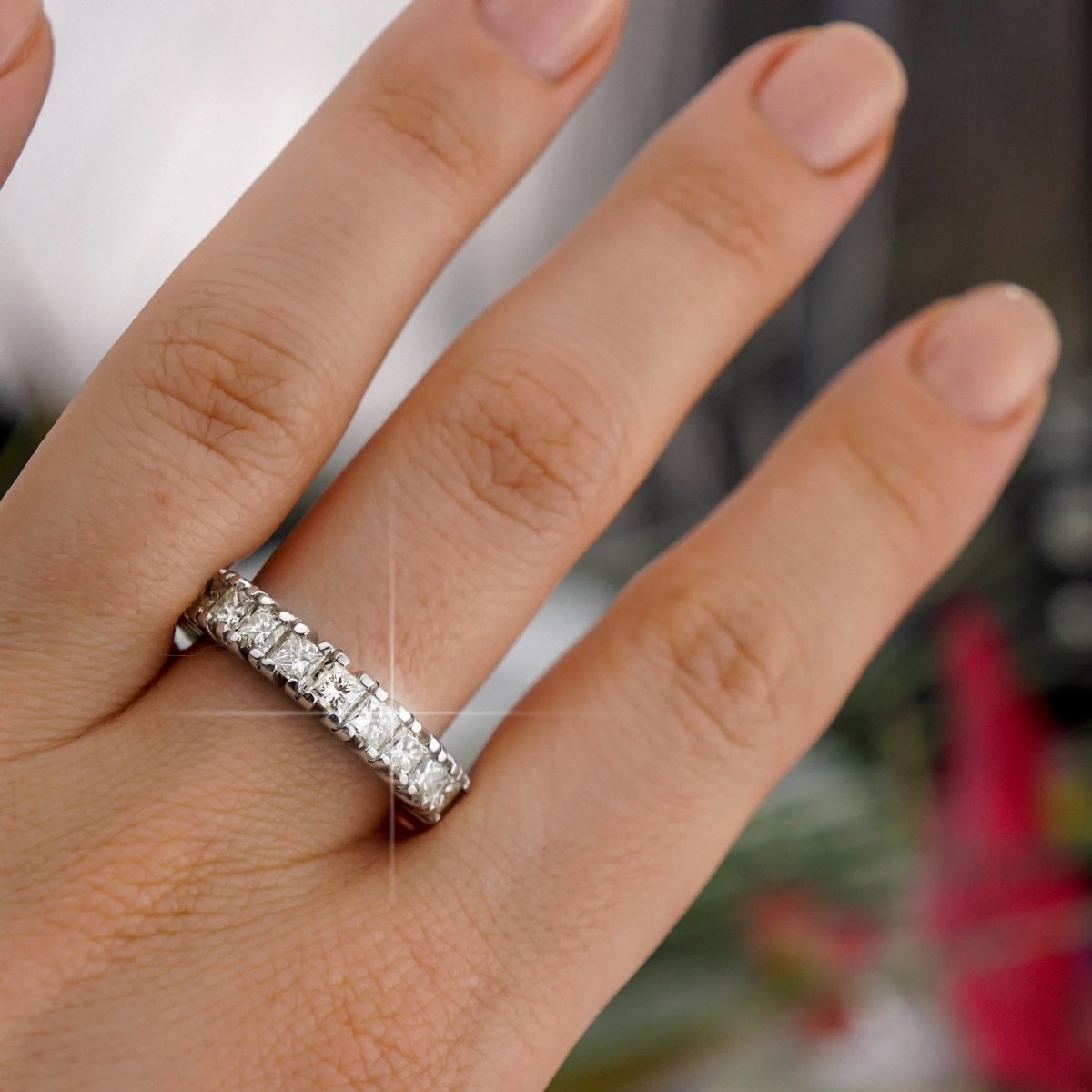 4.60 CT Princess Cut Diamonds - Eternity Ring - Primestyle.com