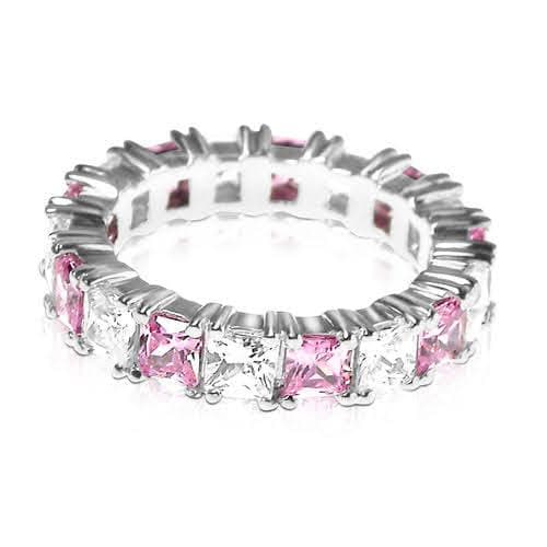 4.70 CT Princess Cut Natural Diamonds - Eternity Rings