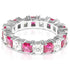 4.70 CT Princess Cut Rubies & Diamonds - Eternity Ring - Primestyle.com