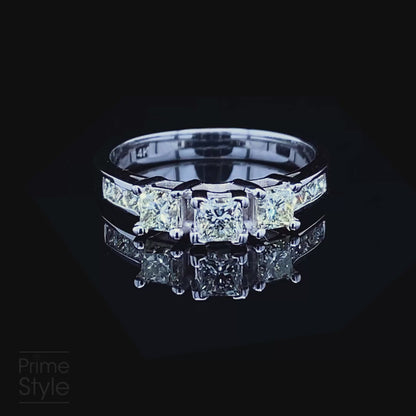 Elegant 1.20 CT Princess Cut Diamond Engagement Ring in 14 KT White Gold