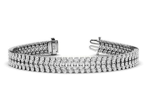 5.00 - 7.00 CT Round Cut Lab Grown Diamonds - Diamond Bracelet - Primestyle.com