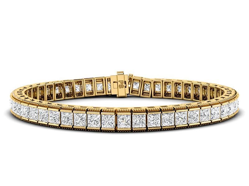 5.50 CT Princess Cut Lab Grown Diamonds - Tennis Bracelet - Primestyle.com