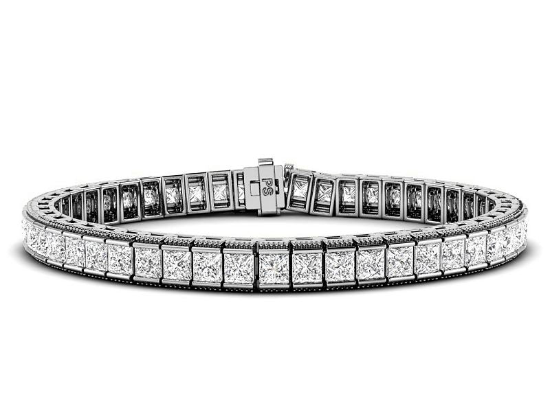 5.50 CT Princess Cut Lab Grown Diamonds - Tennis Bracelet - Primestyle.com