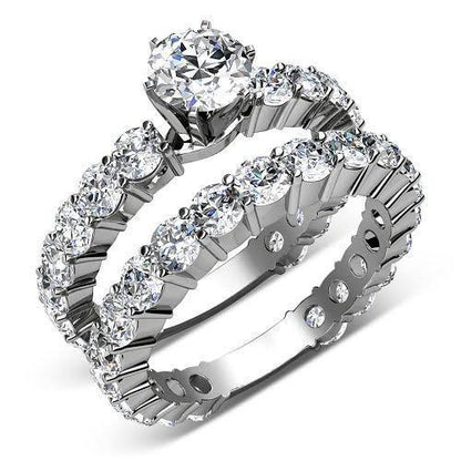 5.65-6.80 CT Round Cut Diamonds - Bridal Set - Primestyle.com