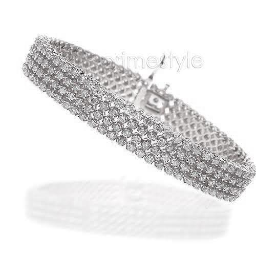 5.70-9.00 CT Round Cut Diamonds - Diamond Bracelet - Primestyle.com