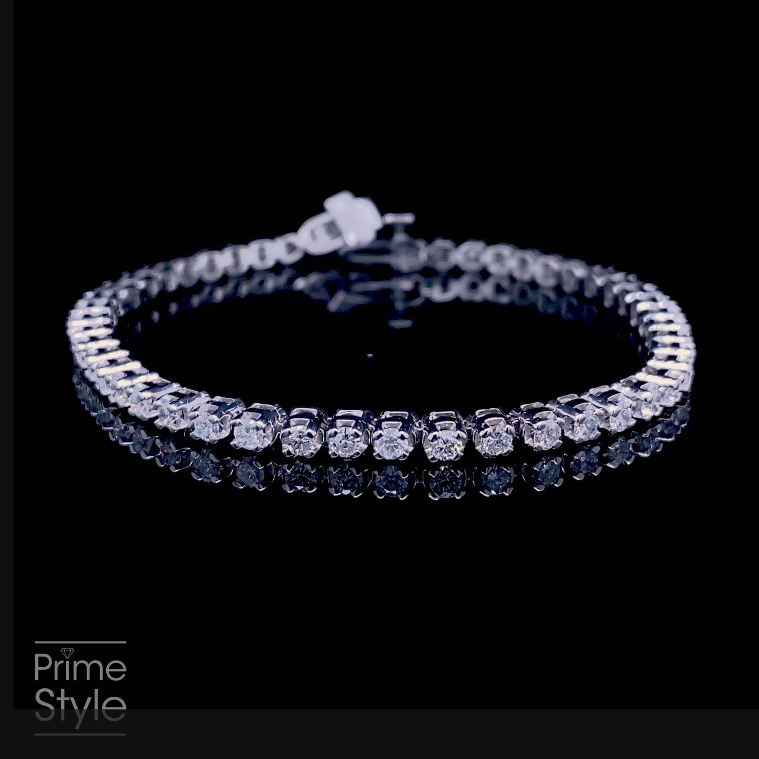 Certified 6.00CT Round Cut Diamond Tennis Bracelet in 14KT White Gold