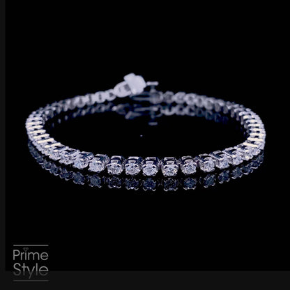 Certified 6.00CT Round Cut Diamond Tennis Bracelet in 14KT White Gold