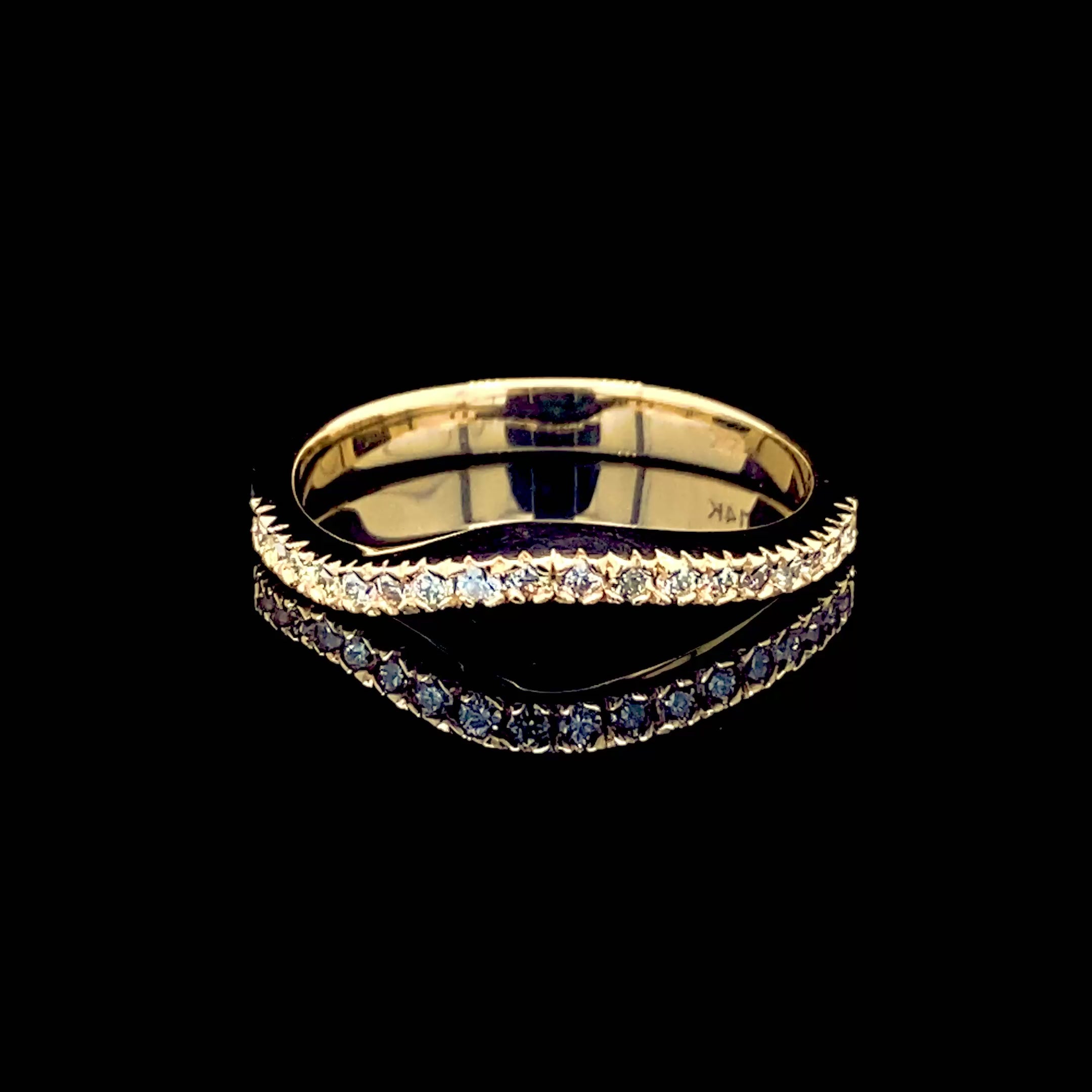 Risk-Free 0.30 CT Round Cut Diamond Wedding Band in 14KT Yellow Gold