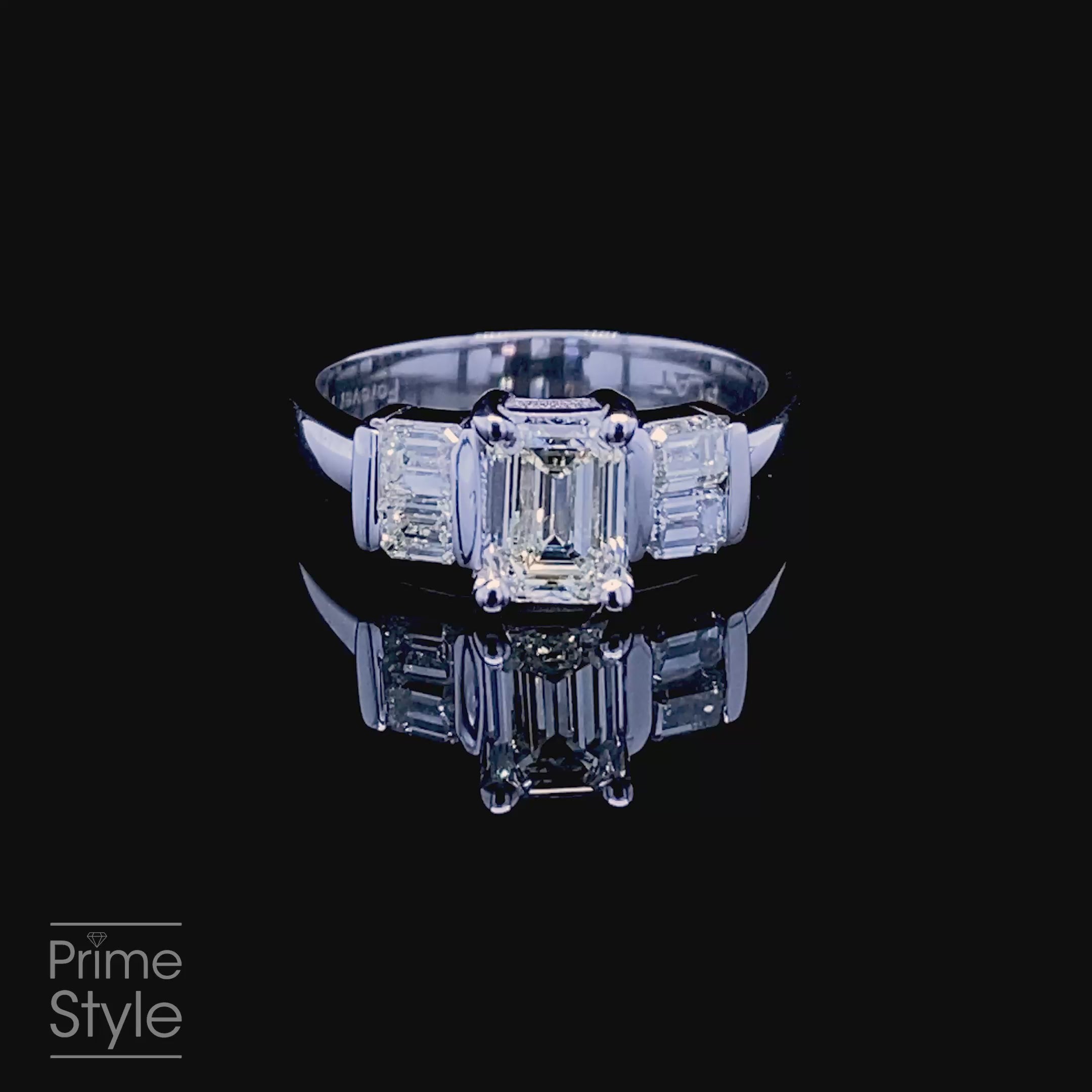 Certified 1.60CT Emerald Cut Diamond Engagement Ring in Platinum