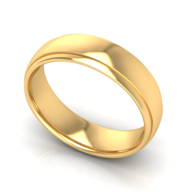 6.0 mm Plain Wedding Band in 14KT, 18KT & Platinum