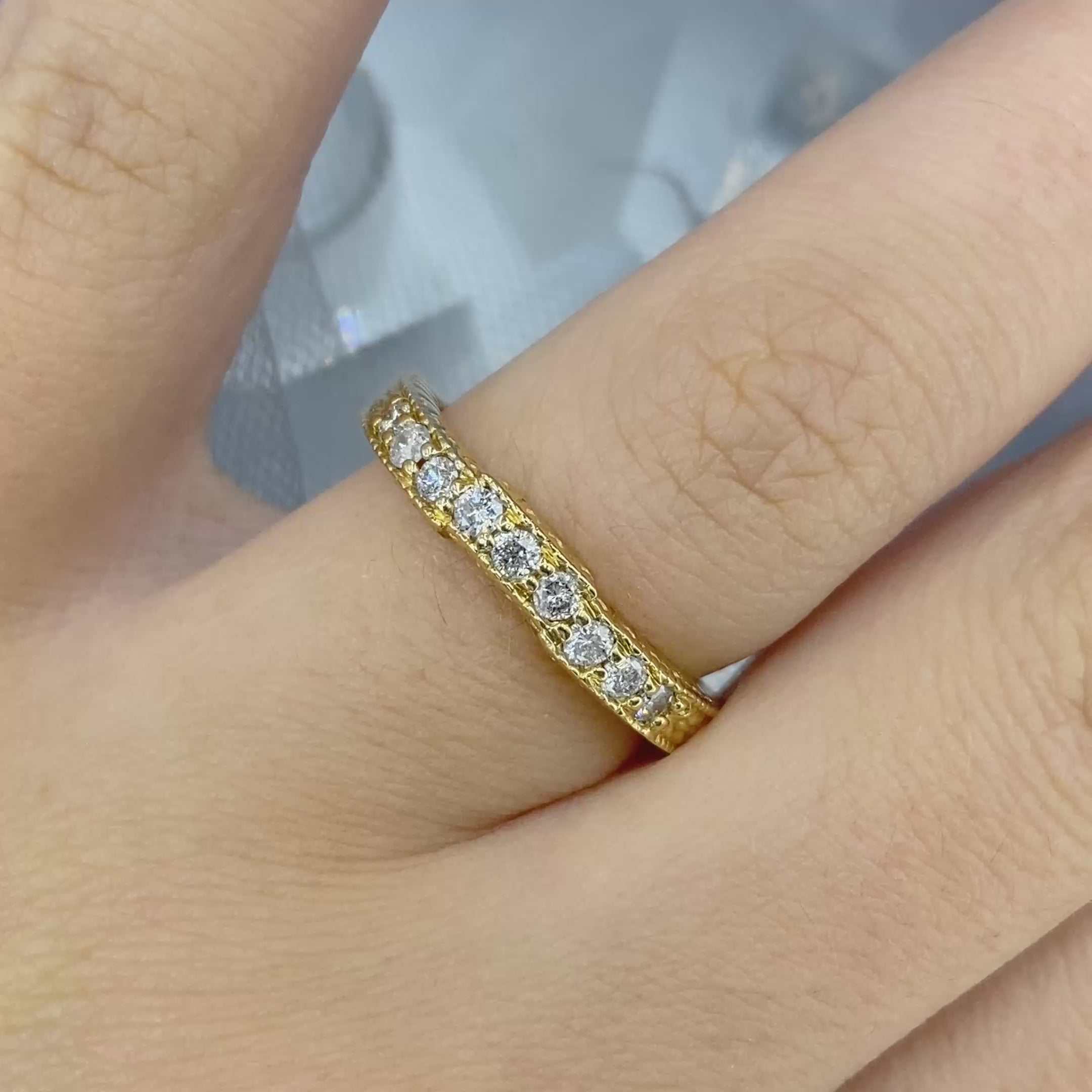 Affordable 0.25CT Round Cut Diamond Wedding Ring in 14KT Yellow Gold