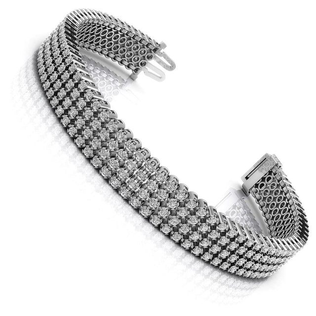 7.00-9.00 CT Round Cut Natural Diamonds - Diamond Bracelets