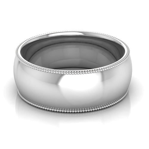 8.0 mm Plain Wedding Band in 14KT, 18KT & Platinum - Primestyle.com