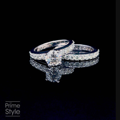 VIP 2.80 CT Round Cut Diamond Bridal Set 14 KT White Gold