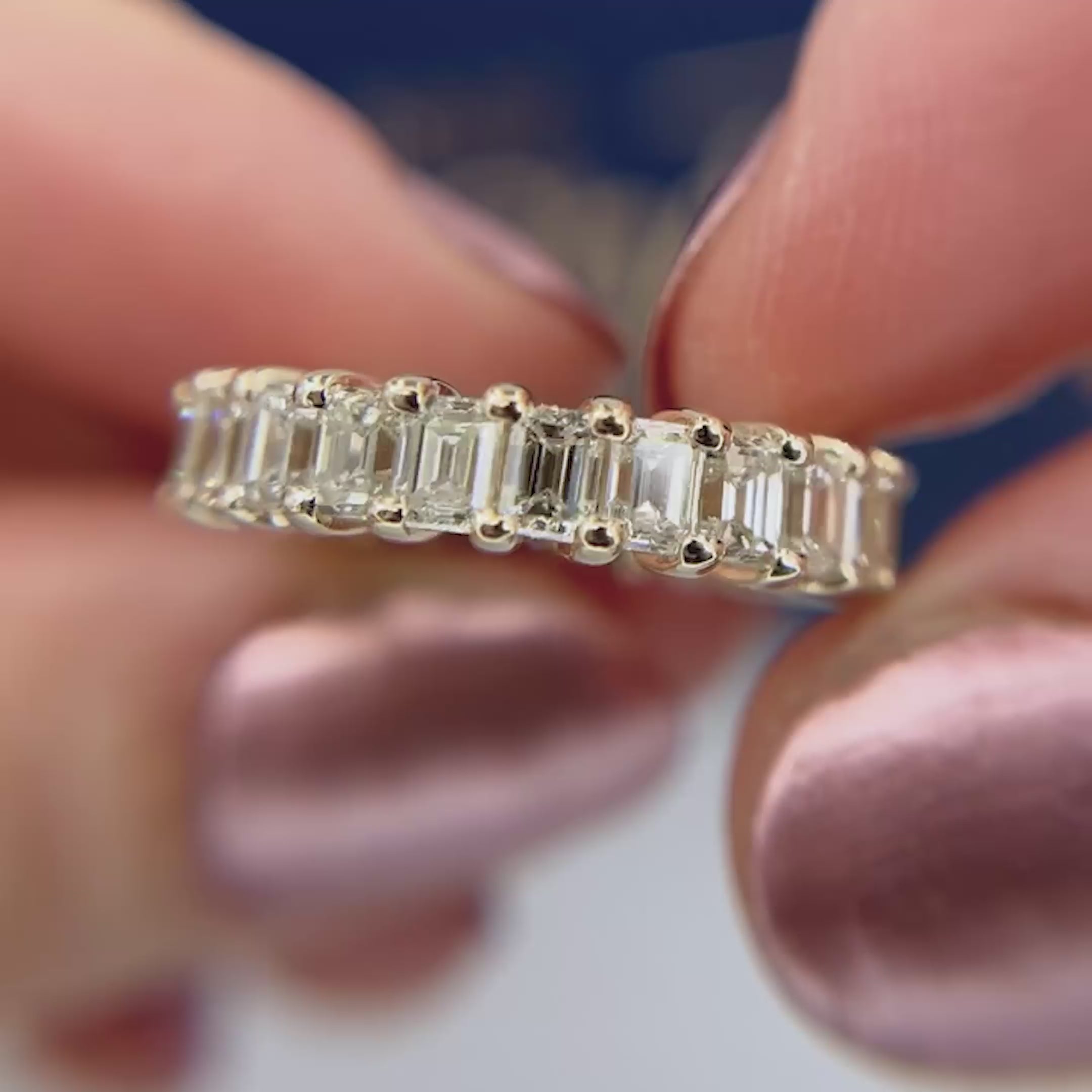 Selected 6.00CT Emerald Cut Diamond Eternity Ring in 14KT Yellow Gold