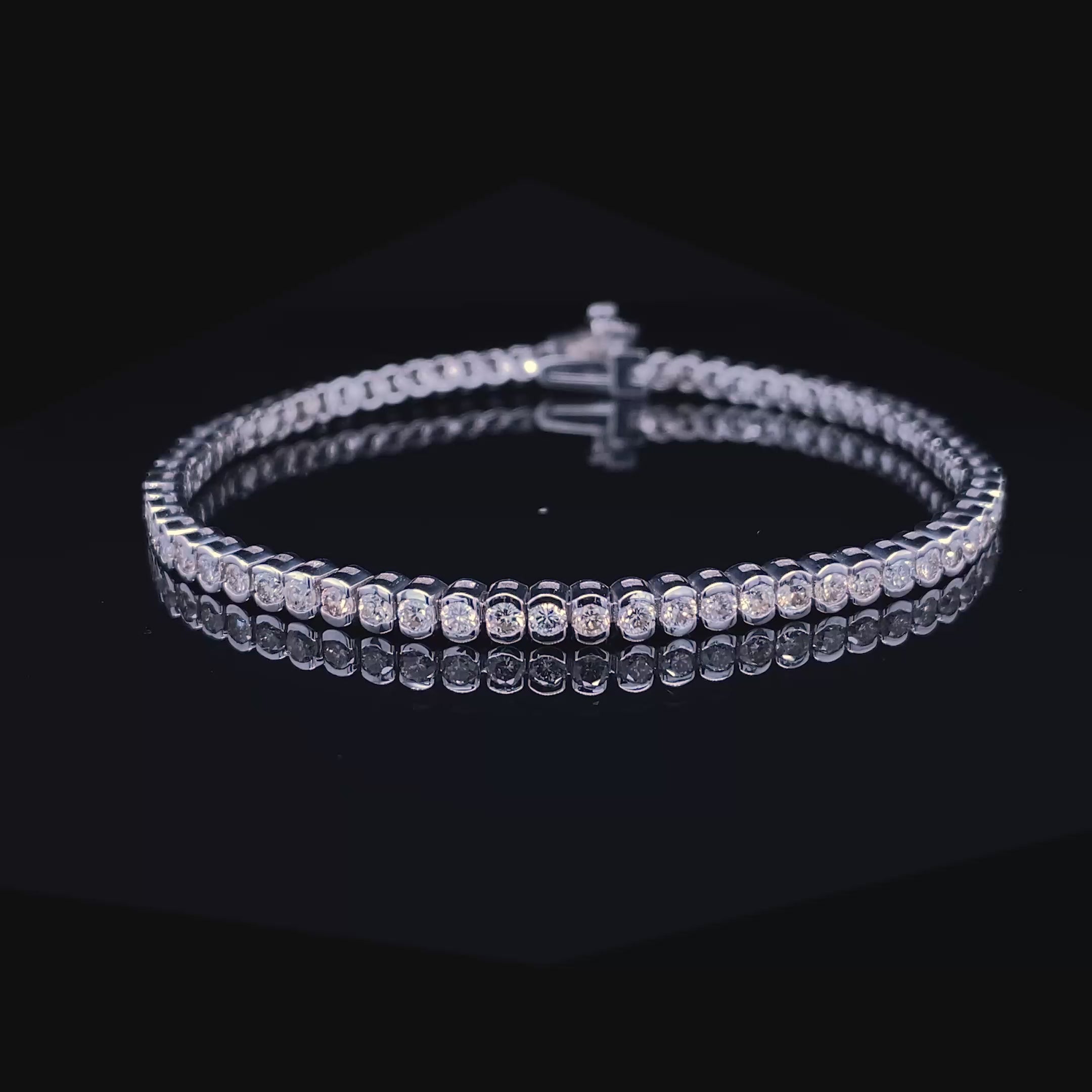 Sophisticated 3.50CT Round Cut Diamond Tennis Bracelet in 14KT White Gold