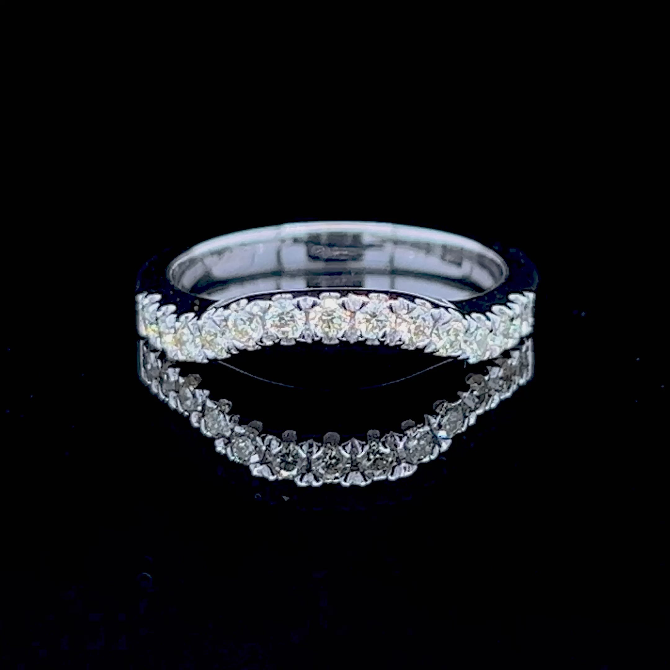Fashionable 0.30 CT Round Cut Diamond Wedding Band in 14KT White Gold