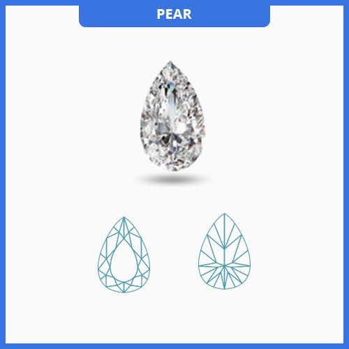 0.80CT J-K/VS2-SI1 Pear Cut Diamond MDL