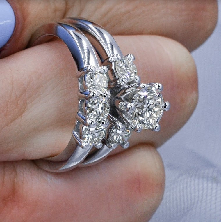Breathtaking 2.00 CT Round Cut Diamond Bridal Set in 14 KT White Gold
