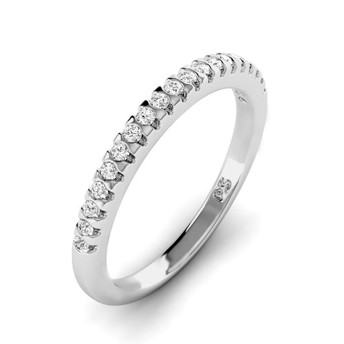 Affordable 0.20 CT Round cut Diamond Wedding Ring in 18KT White Gold - Primestyle.com