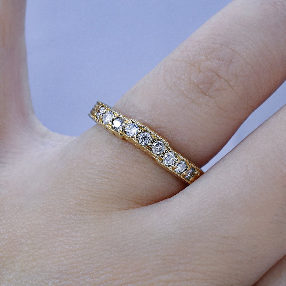 Affordable 0.25CT Round Cut Diamond Wedding Ring in 14KT Yellow Gold - Primestyle.com
