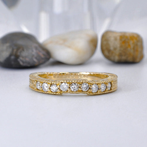 Affordable 0.25CT Round Cut Diamond Wedding Ring in 14KT Yellow Gold - Primestyle.com