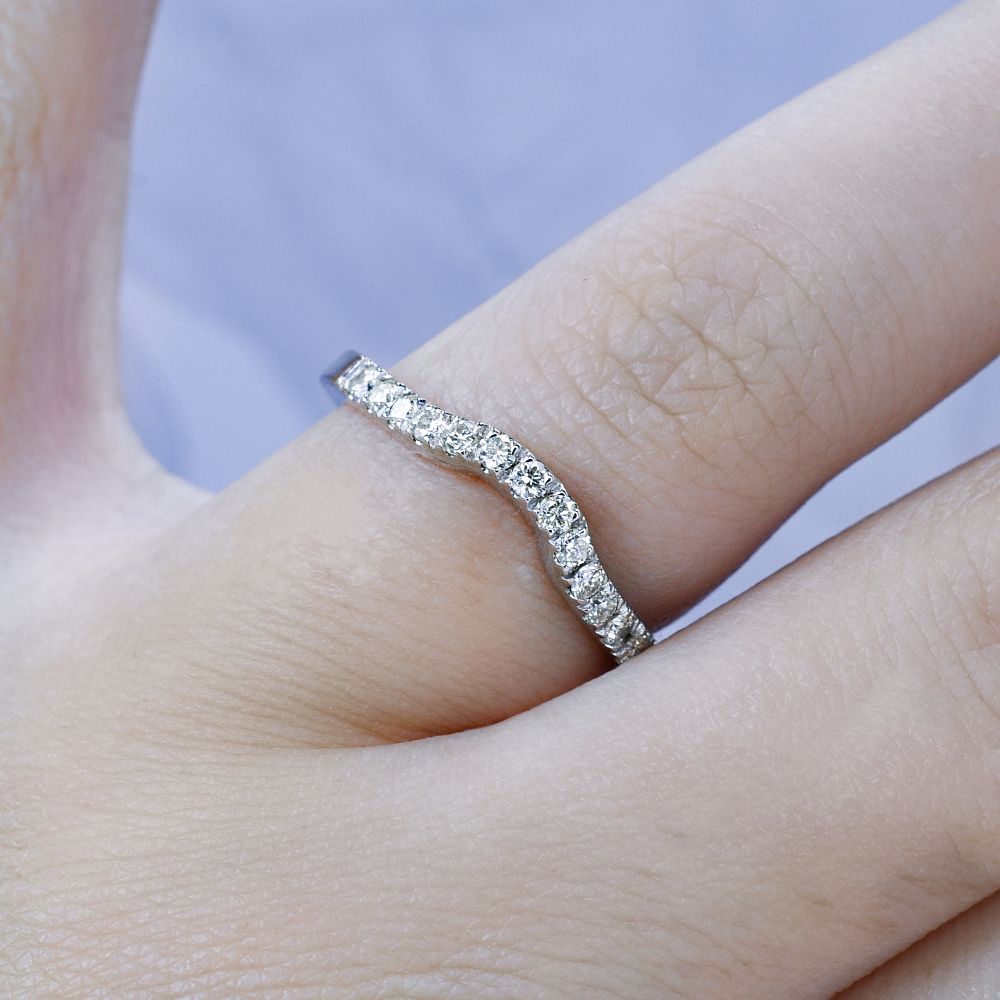 Affordable 0.30CT Round Cut Diamond Wedding Ring in 14KT White Gold - Primestyle.com