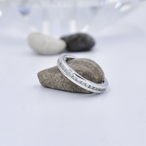 Affordable 0.45 CT Princess cut Diamond Wedding Band in Platinum - Primestyle.com