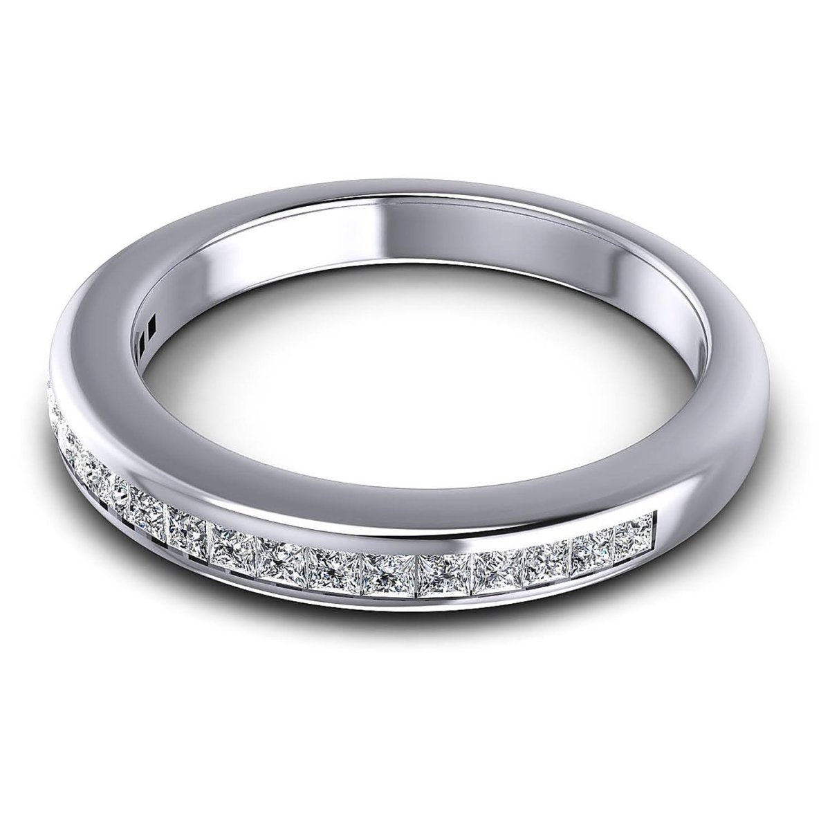 Affordable 0.45 CT Princess cut Diamond Wedding Band in Platinum - Primestyle.com