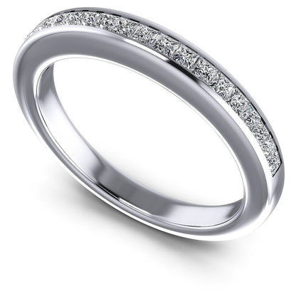 Affordable 0.45 CT Princess cut Diamond Wedding Band in Platinum - Primestyle.com