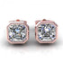 Affordable 0.50CT Asscher Cut Diamond Stud Earrings in 14KT Rose Gold - Primestyle.com
