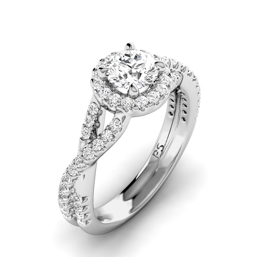 Affordable 1.00 CT Round cut Diamond Engagement Ring in 14KT White Gold - Primestyle.com