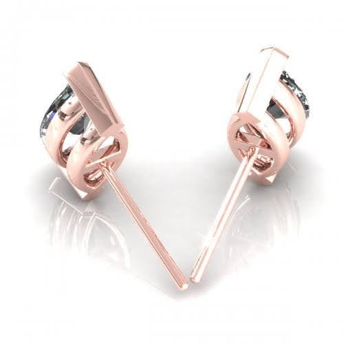 Bargain 0.25CT Diamond Stud Earrings in 14KT Rose Gold - Primestyle.com