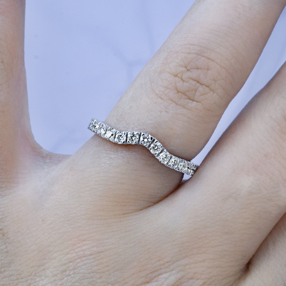 Bargain 0.50CT Round Cut Diamond Wedding Ring in 14KT White Gold - Primestyle.com