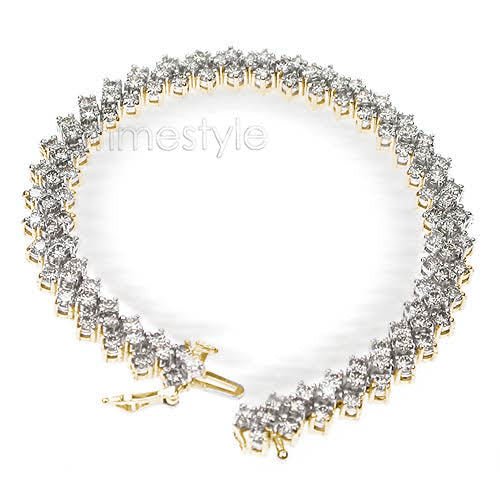 Bargain 8.00 CT Round Cut Diamond Bracelet in 14 KT Yellow Gold - Primestyle.com
