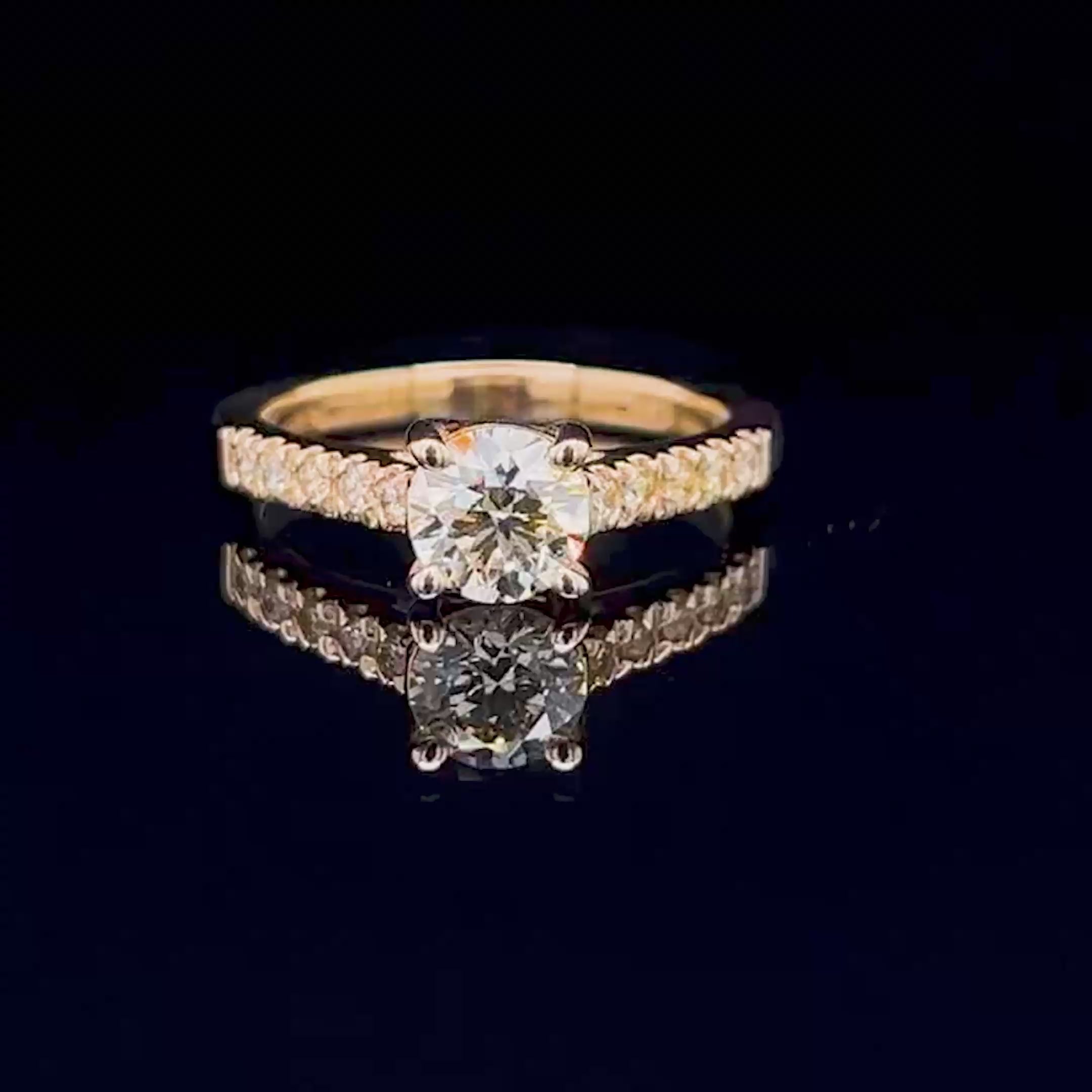 Prestige 1.05CT Round Cut Diamond Engagement Ring in 14KT Yellow Gold