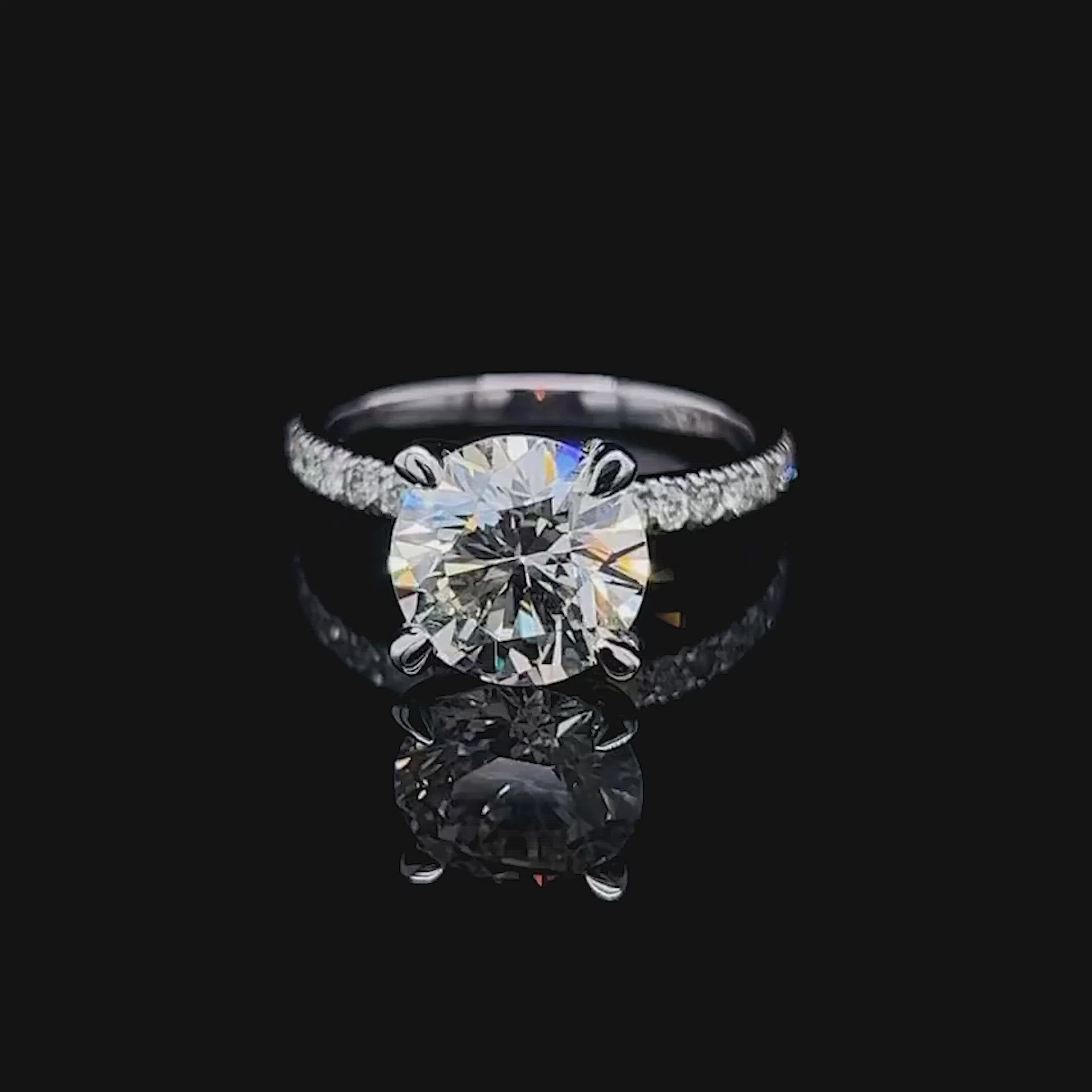 Certified 3.30 CT Round Cut Diamond Engagement Ring in Platinum