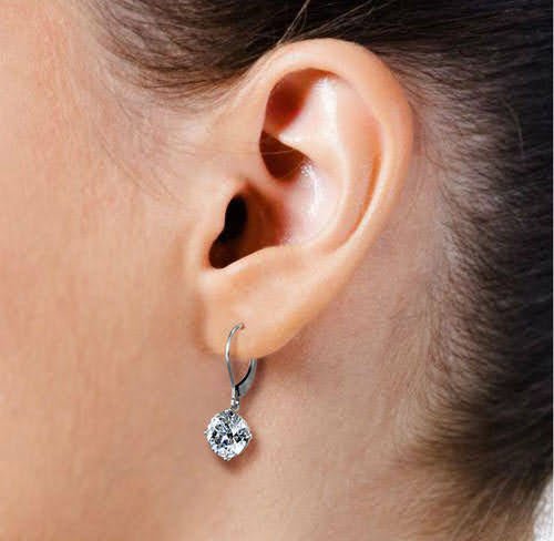 Blissful 0.25CT Round Cut Diamond Stud Earrings in 14KT White Gold - Primestyle.com